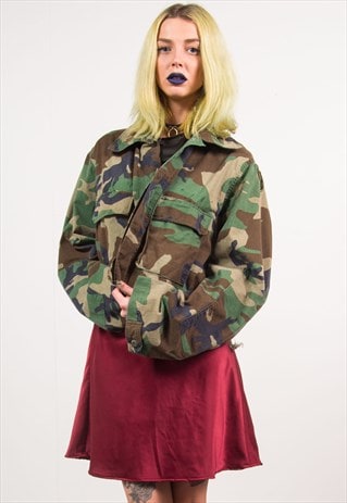 VINTAGE 90'S CAMO CROPPED ARMY JACKET