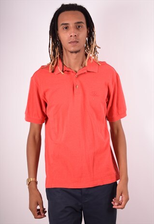 VALENTINO MENS VINTAGE POLO SHIRT MEDIUM RED 90S