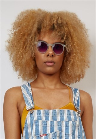 RETRO BABY BLUE ROUND SUNGLASSES