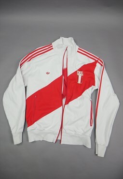 Vintage Adidas Peru FF Track Jacket in White with Logo