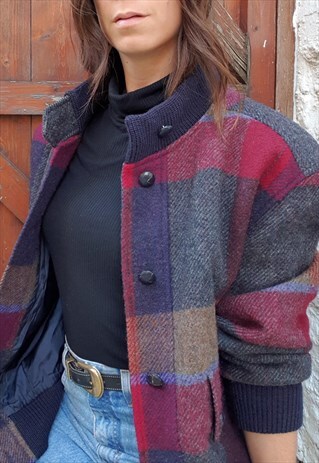 VINTAGE PURE WOOL CHECK JACKET