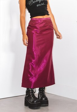 Vintage 90s Deadstock Maxi Skirt Slit in Purple