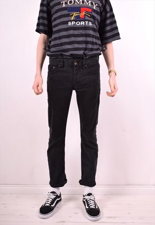 MOSCHINO MENS VINTAGE JEANS W31 L30 BLACK 90S