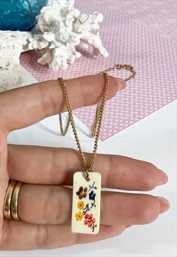 60's Floral Ingot Necklace