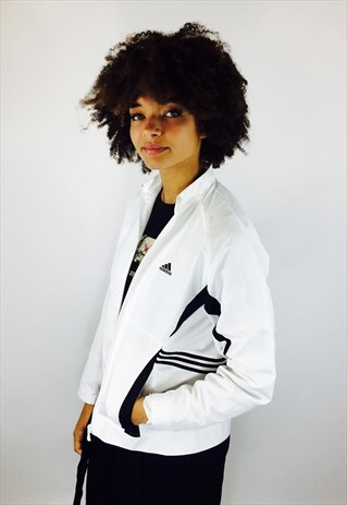 ADIDAS WHITE WINDBREAKER JACKET