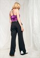 Vintage Flare Trousers Y2K Reworked Feminist Patch Pants