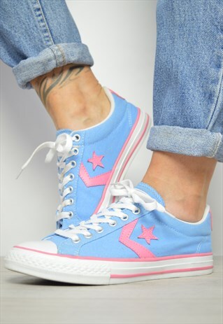 VINTAGE 90S CONVERSE BLUE & PINK OX SHOES PREPPY RETRO