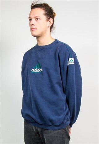 ADIDAS EQUIPMENT 90'S VINTAGE BLUE SWEATSHIRT SWEATER