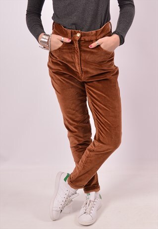 VINTAGE MOSCHINO VELVET TROUSERS BROWN