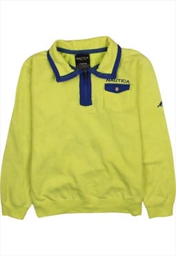 Vintage 90's Nautica Sweatshirt Quater Zip Green Large