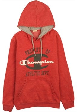 Vintage 90's Champion Hoodie Pullover Spellout Red Medium