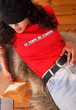 FANCLUB LE TEMPS DE L'AMOUR FRENCH MUSIC GRAPHIC SLOGAN TEE