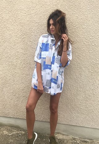 PATTERNED OVERSIZED RETRO VINTAGE UNISEX FESTIVAL SHIRT