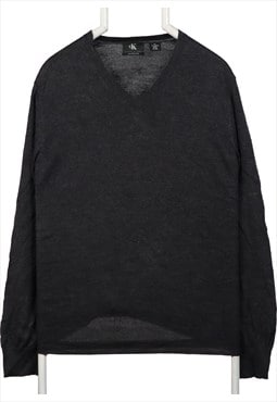 Vintage 90's Calvin Klein Sweatshirt V Neck Knitted Long