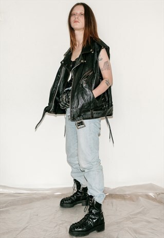 VINTAGE LEATHER REAL BIKER VEST