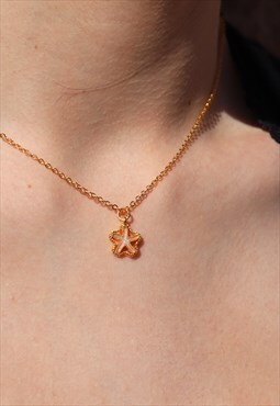 Starfish Pink Enamel Charm Necklace