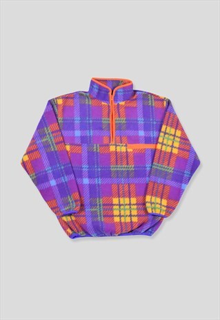 VINTAGE 90S CRAZY ABSTRACT PATTERN 1/4 ZIP FLEECE
