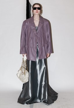 90's Vintage stunning leather jacket in lavender 