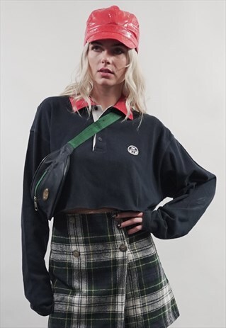 VINTAGE 90'S NORTH SAILS REWORKED CROP POLO TOP