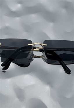 Black Y2K Colored Lens Sunglasses