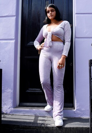 LILAC VELVET FLARES