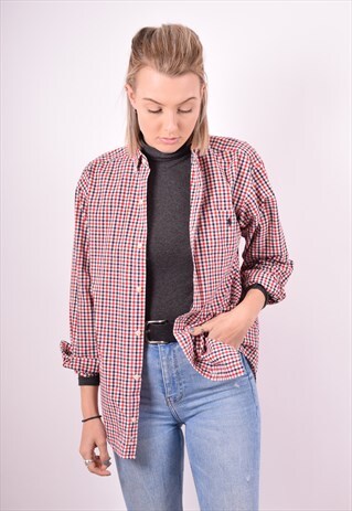 RALPH LAUREN WOMENS VINTAGE SHIRT LARGE MULTI CHECK 90S