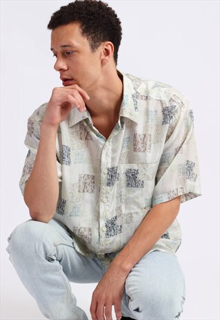 VINTAGE UTOPIA ABSTRACT PRINT SHIRT