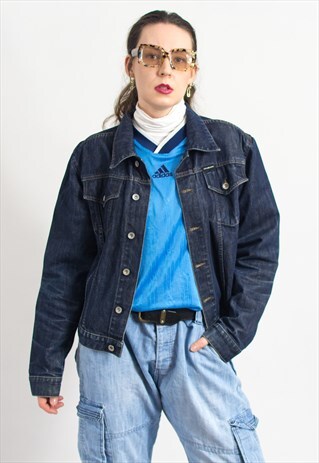 DKNY VINTAGE Y2K DENIM JACKET IN NAVY BLUE