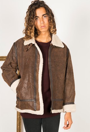 VINTAGE 80S AVIATOR LEATHER JACKET / R066