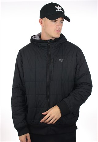 VINTAGE ADIDAS ORIGINALS SMALL TREFOIL QUILTED COAT JACKET