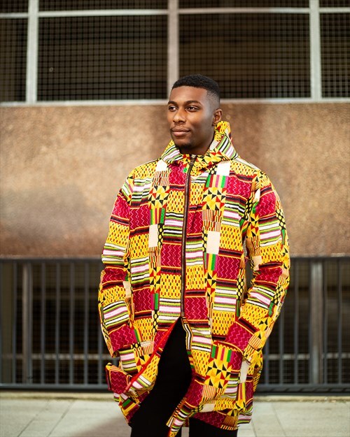 Oversized Hoodie In Yellow Kente