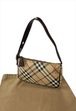 Womens Burberry bag beige nova check pouchette handbag