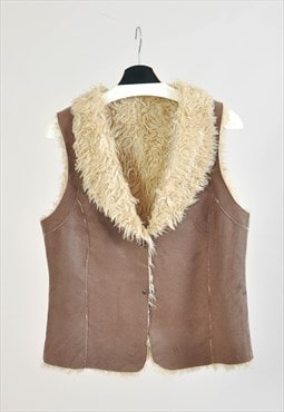 Vintage 00s faux shearling vest