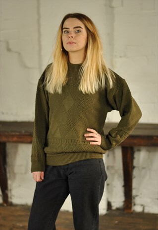 VINTAGE 80S PATTERNED WOOL JUMPER