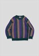 Vintage 90s Chemise Lacoste Pattern Stripe Heavy Knit Jumper