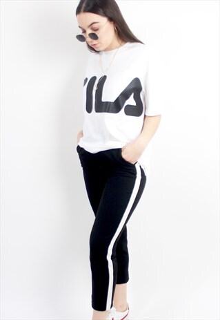 90'S RETRO BRAND NEW BLACK & WHITE SPELL-OUT OVERSIZED TOP