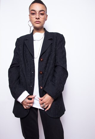 VINTAGE 80S ROCCOBAROCCO LOGO PATTERN BLAZER JACKET ID:1634