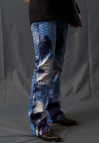 90S VINTAGE RARE NOS CAVALLI CRAZY ANIMALIER FLARED JEANS