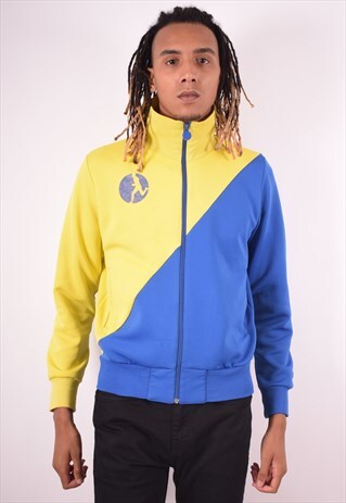 NIKE MENS VINTAGE TRACKSUIT TOP JACKET MEDIUM YELLOW 90S