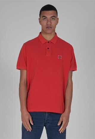 2000S STONE ISLAND RED POLO T-SHIRT