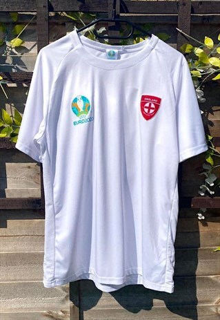 Retro England euro 2020 white football shirt medium 
