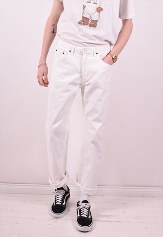 RIFLE MENS VINTAGE JEANS W32 L30 WHITE 90S