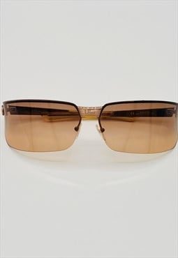 Christian Dior Sunglasses Rimless Shield Wrap Bronze Gypsy