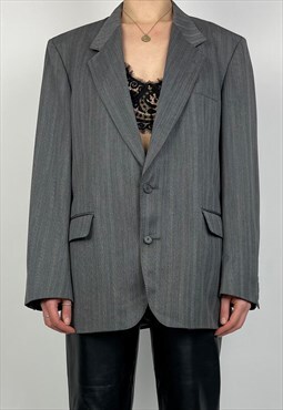 Christian Dior Vintage Blazer Jacket Suit Mens 90s Pinstripe