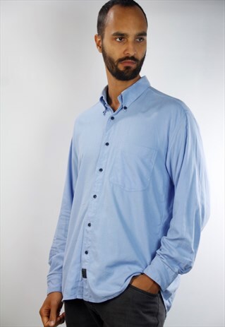 VERSACE SHIRT BLUE / BUTTON SHIRT VERSACE VINTAGE
