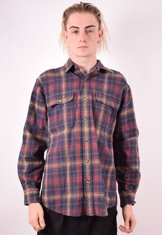 CARHARTT MENS VINTAGE SHIRT LARGE MULTI CHECK 90S