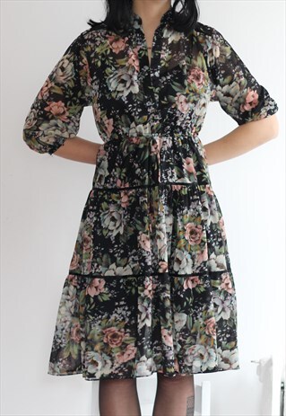 FLORAL BABYDOLL ANTIQUE DRESS
