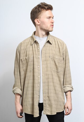 VINTAGE CORDUROY CORD SHIRT BEIGE