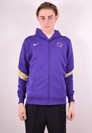NIKE MENS VINTAGE HOODIE JACKET LARGE PURPLE 90S