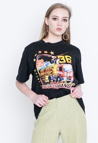 VINTAGE BLACK RACE RETRO T-SHIRT